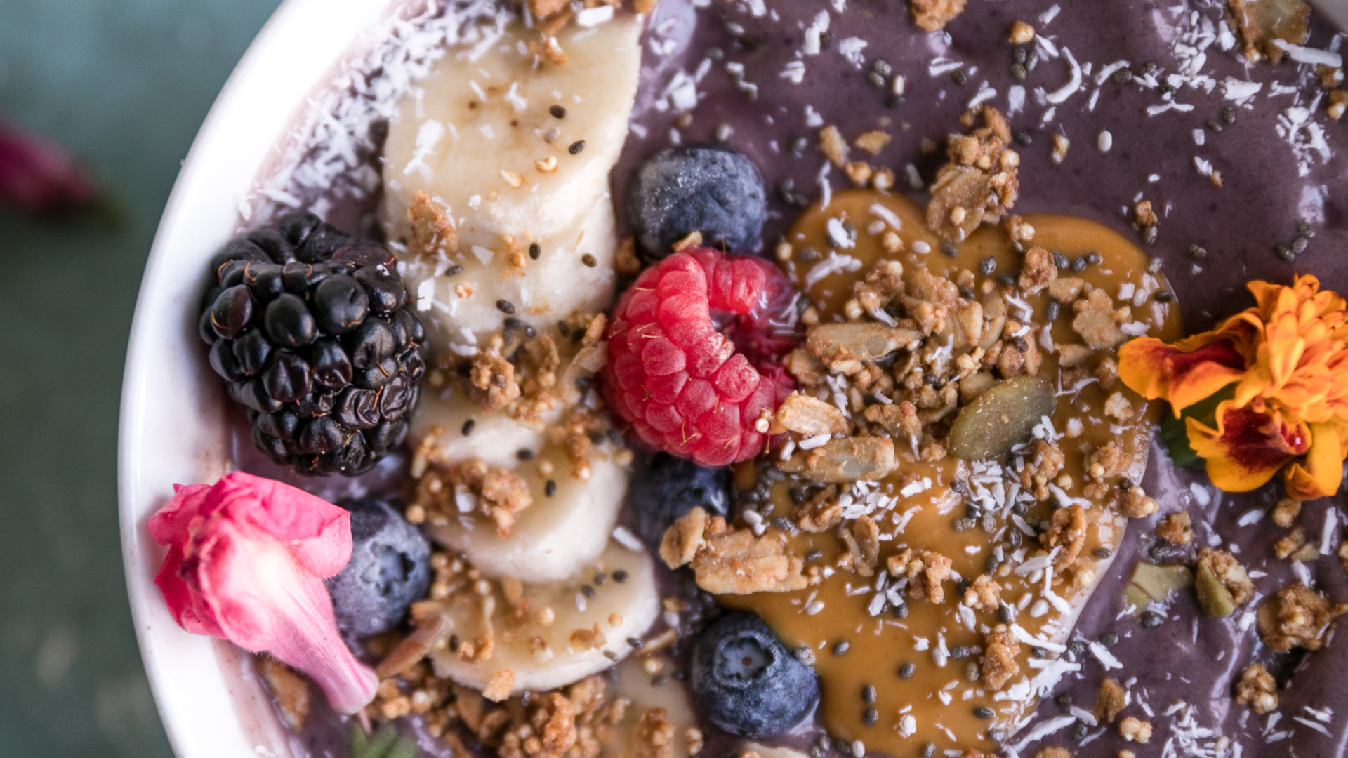 Peanut Butter Acai Bowls (Vegan) • One Lovely Life